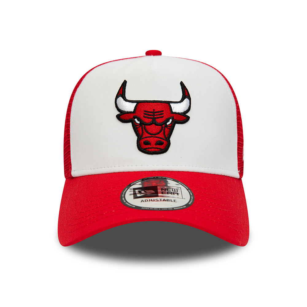 Casquette Trucker 9FORTY NBA Team Colour Block Chicago Bulls blanc-rouge NEW ERA
