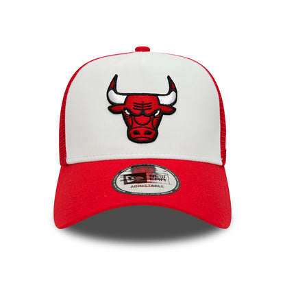 Casquette Trucker 9FORTY NBA Team Colour Block Chicago Bulls blanc-rouge NEW ERA
