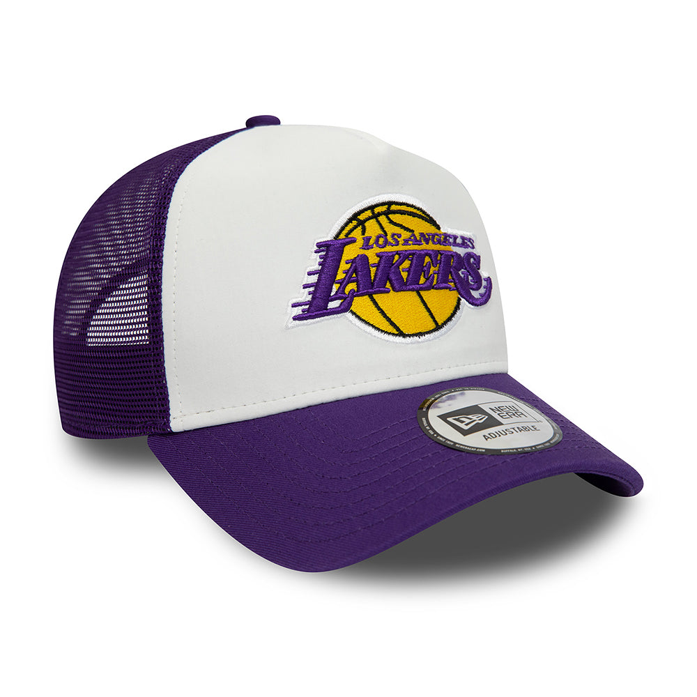Casquette Trucker 9FORTY NBA Team Colour Block L.A. Lakers blanc-violet NEW ERA
