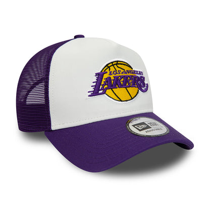 Casquette Trucker 9FORTY NBA Team Colour Block L.A. Lakers blanc-violet NEW ERA