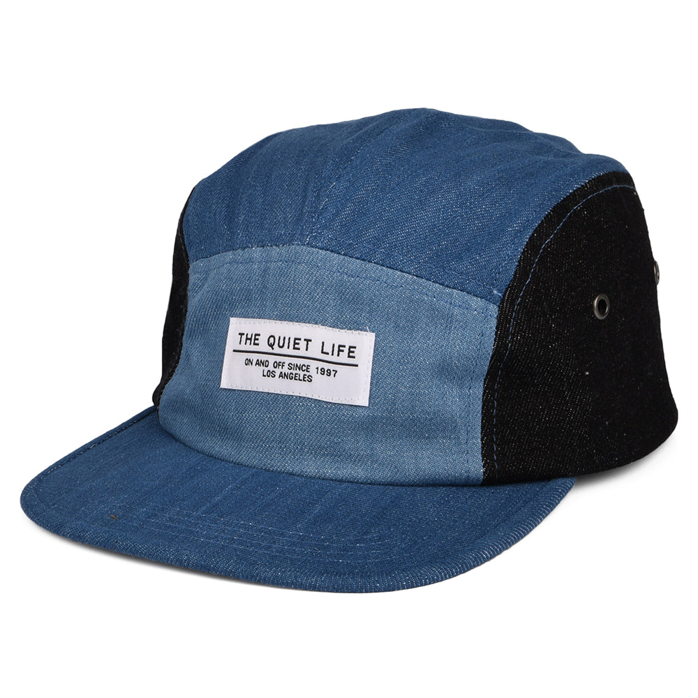 Casquette 5 Panel en Jean Patchwork noir denim THE QUIET LIFE