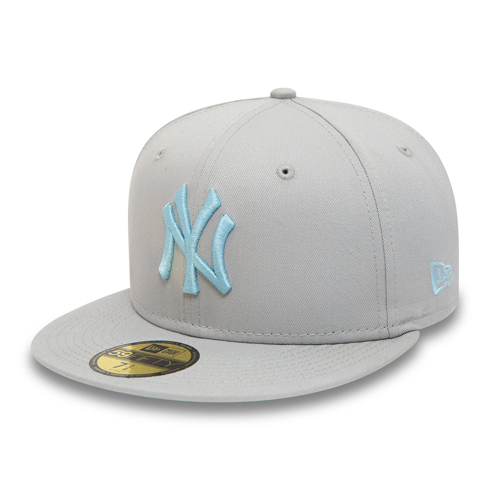 Casquette 59FIFTY MLB League Essential New York Yankees gris clair-bleu clair NEW ERA