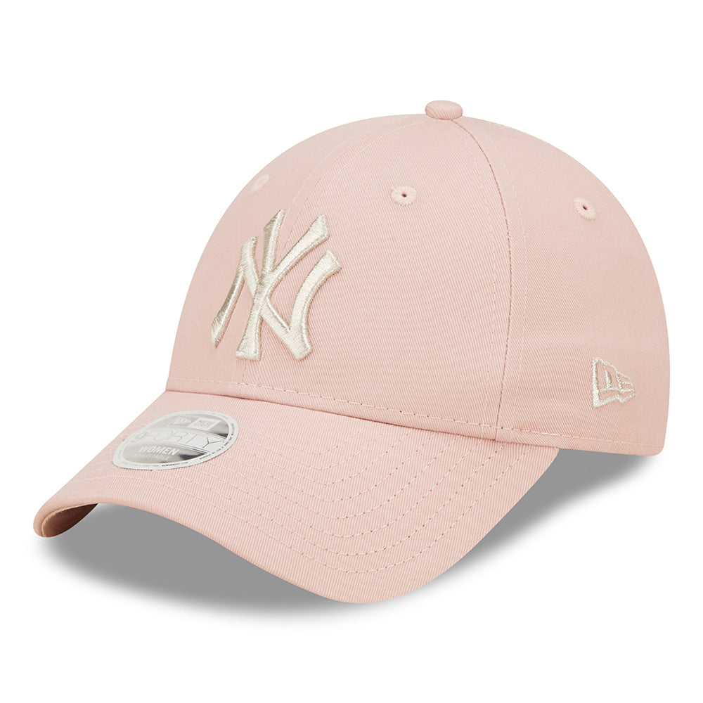 Casquette Femme 9FORTY MLB Metallic Logo New York Yankees rose clair-argenté NEW ERA