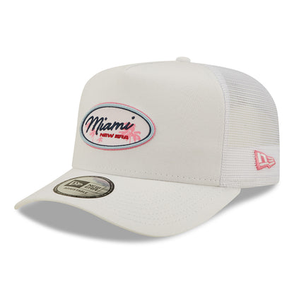 Casquette Trucker Oval State A-Frame Miami blanc NEW ERA