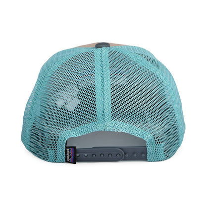 Casquette Trucker Enfant en Coton Bio P-6 Logo beige sable-bleu-gris PATAGONIA