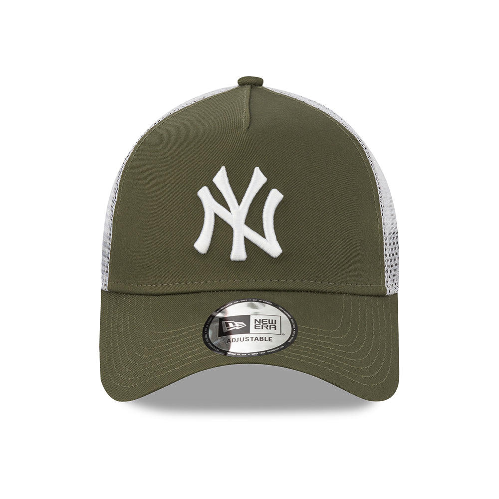 Casquette Trucker A-Frame MLB NY Yankees olive-blanc NEW ERA