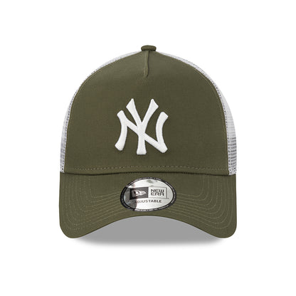 Casquette Trucker A-Frame MLB NY Yankees olive-blanc NEW ERA
