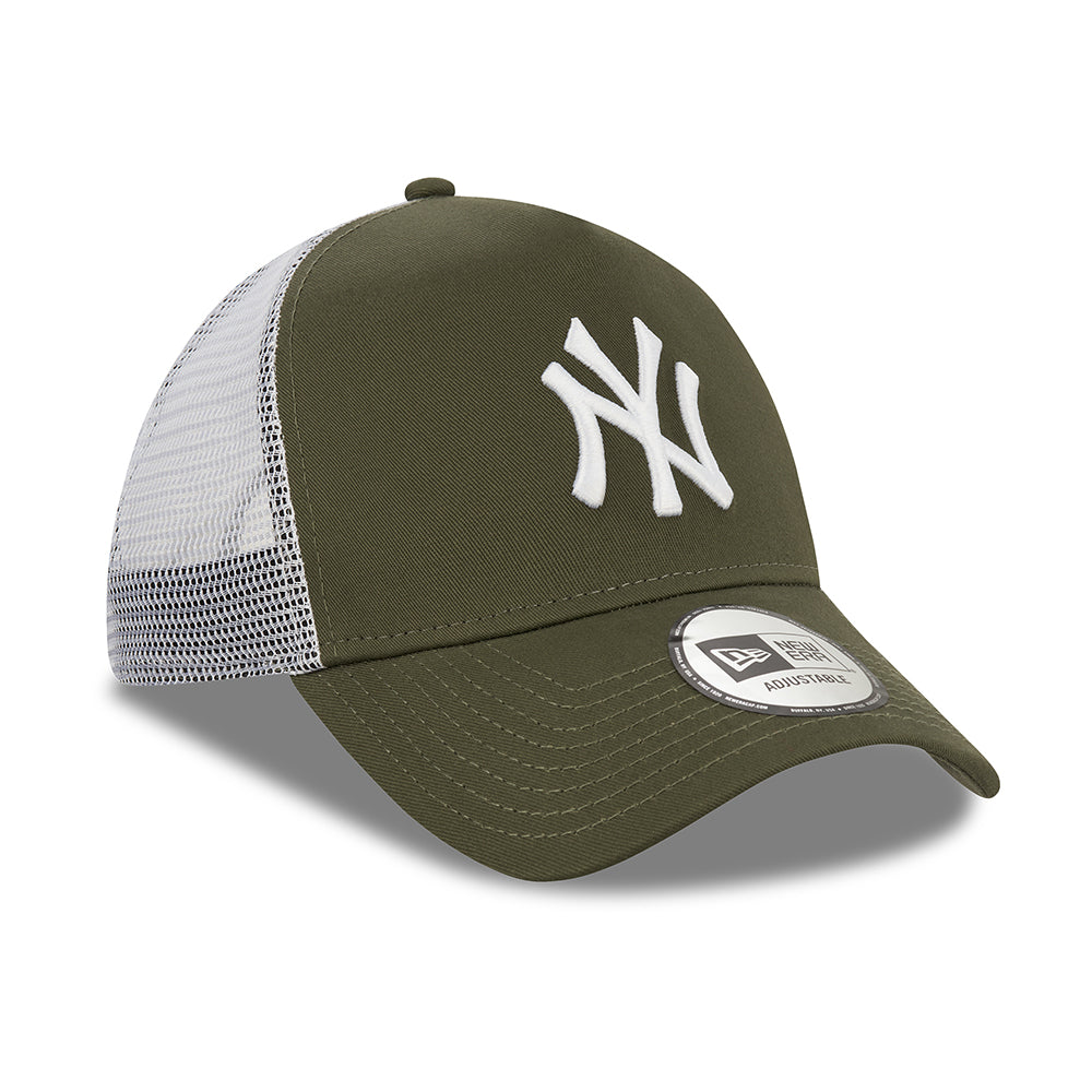 Casquette Trucker A-Frame MLB NY Yankees olive-blanc NEW ERA