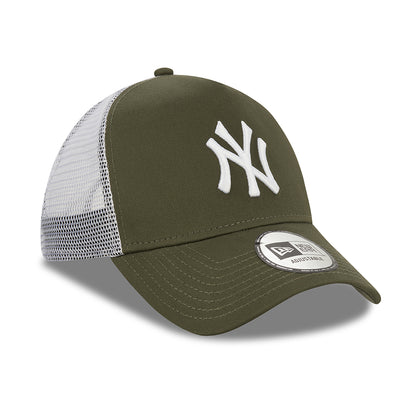 Casquette Trucker A-Frame MLB NY Yankees olive-blanc NEW ERA