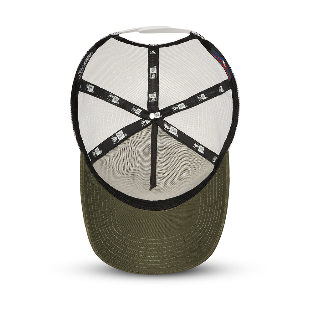 Casquette Trucker A-Frame MLB NY Yankees olive-blanc NEW ERA