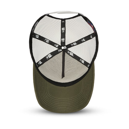Casquette Trucker A-Frame MLB NY Yankees olive-blanc NEW ERA