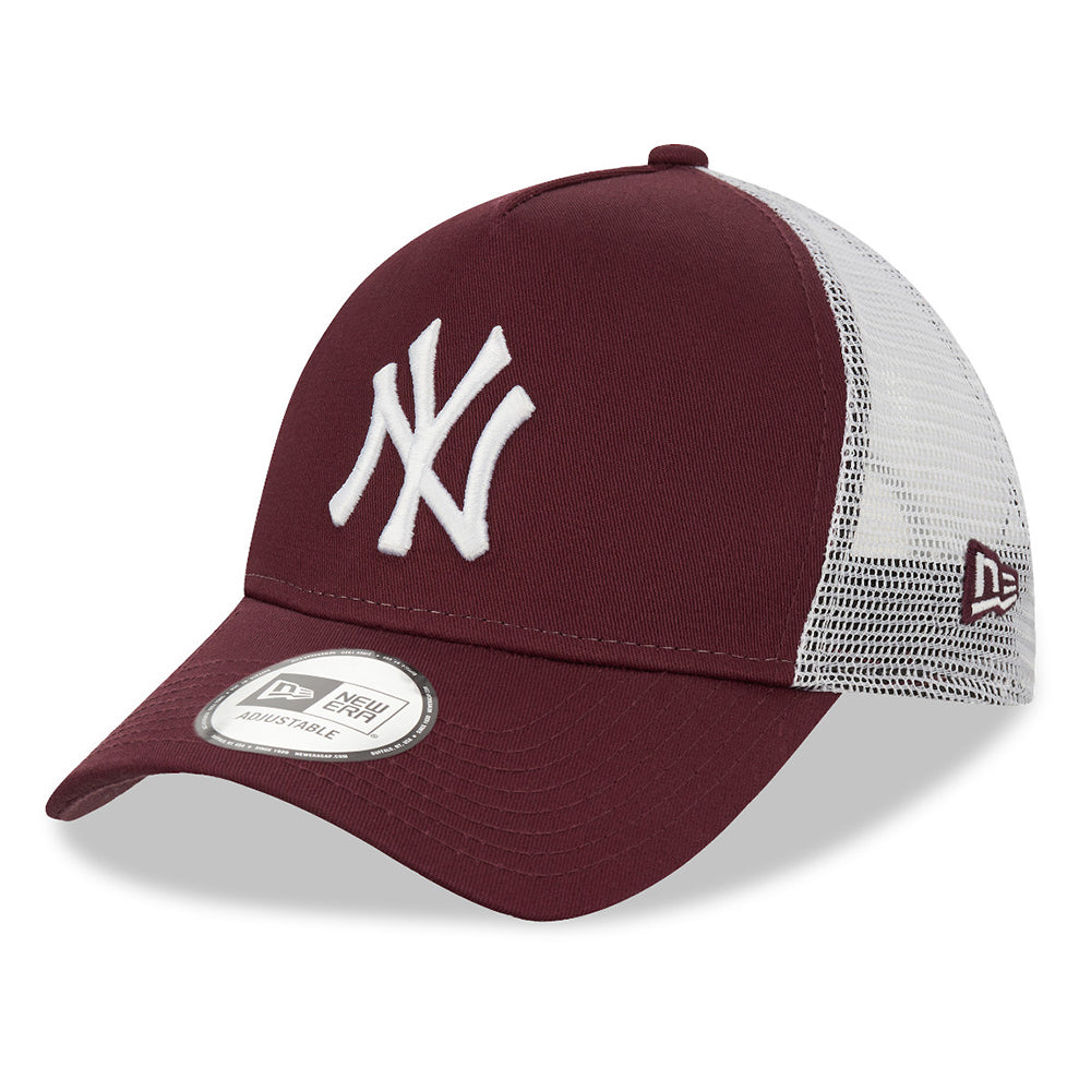 Casquette Trucker A-Frame 9FORTY MLB NY Yankees bordeaux-blanc NEW ERA