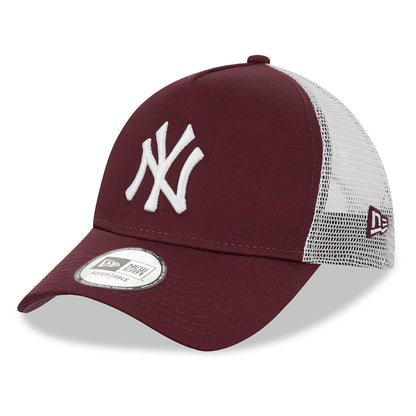 Casquette Trucker A-Frame 9FORTY MLB NY Yankees bordeaux-blanc NEW ERA