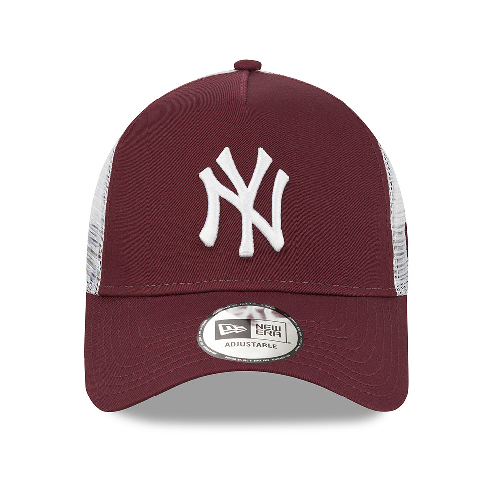 Casquette Trucker A-Frame 9FORTY MLB NY Yankees bordeaux-blanc NEW ERA