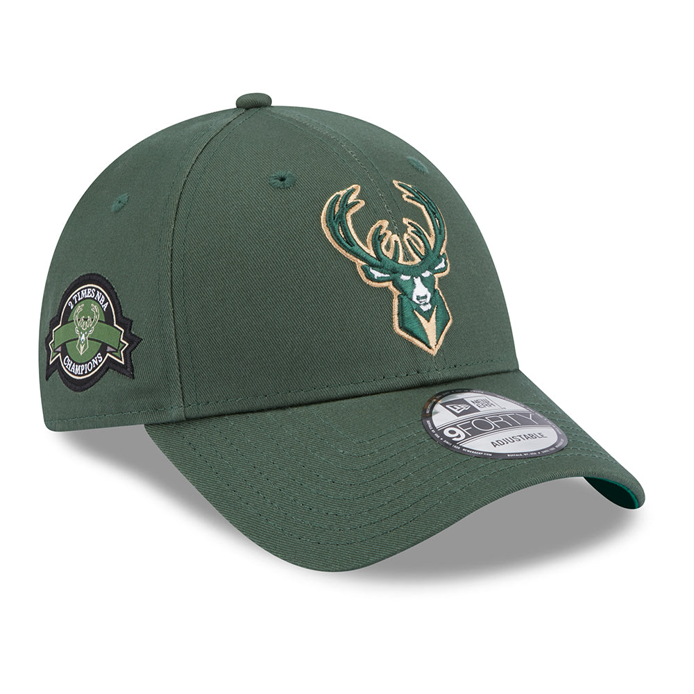 Casquette 9FORTY NBA Team Side Patch Milwaukee Bucks vert NEW ERA