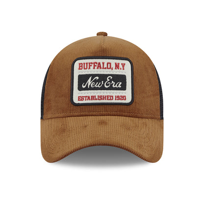 Casquette Trucker A-Frame en Velours Côtelé toffee-noir NEW ERA