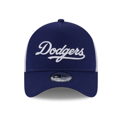 Casquette Trucker A-Frame MLB Team Script L.A. Dodgers bleu foncé-blanc NEW ERA