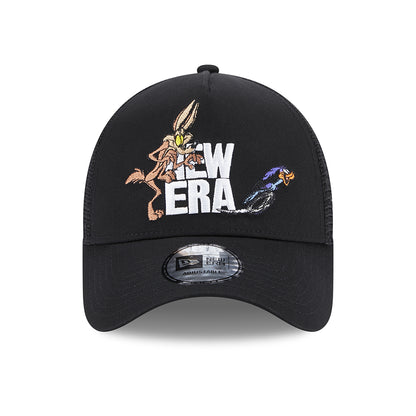 Casquette Trucker A-Frame Looney Tunes Vil Coyote et Bip Bip noir NEW ERA