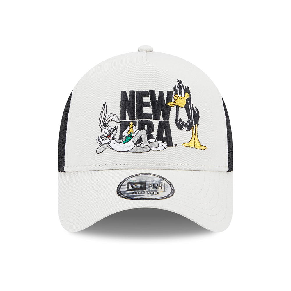 Casquette Trucker A-Frame Looney Tunes Bugs Bunny et Daffy Duck beige-noir NEW ERA