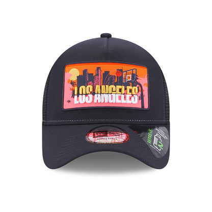 Casquette Trucker A-Frame License Plate Los Angeles bleu marine NEW ERA