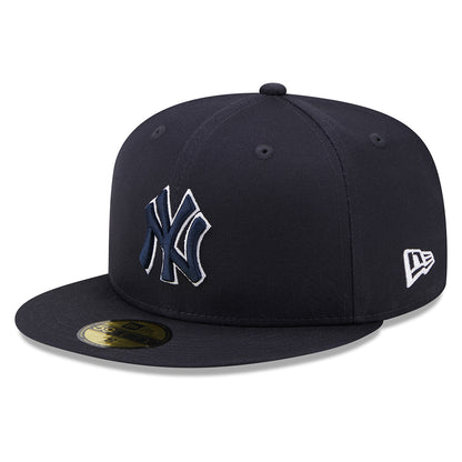 Casquette 59FIFTY MLB Team Outline New York Yankees bleu marine-blanc NEW ERA