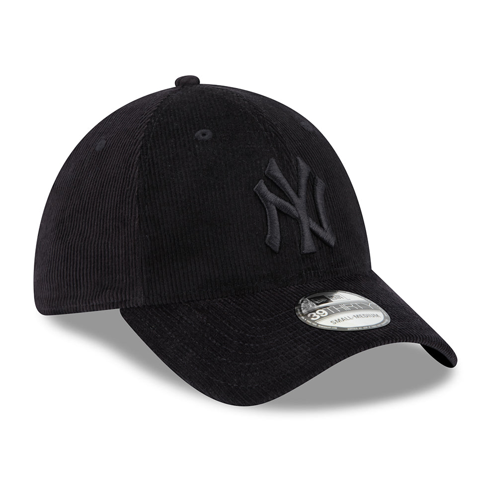 Casquette 39THIRTY MLB Cord II New York Yankees noir sur noir NEW ERA