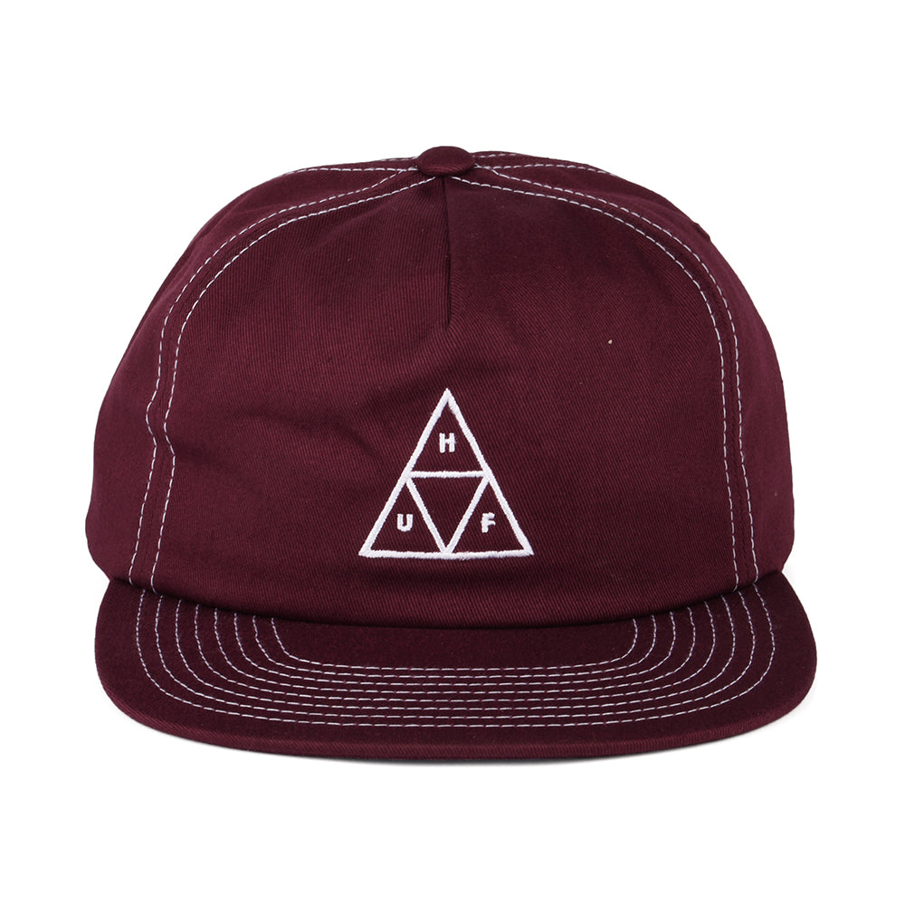 Casquette Snapback Non Structurée Triple Triangle groseille-blanc HUF
