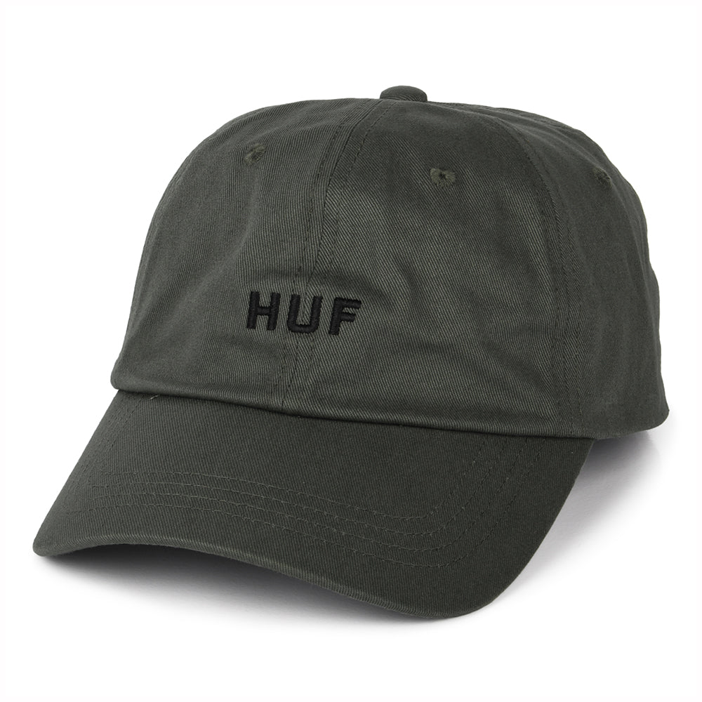 Casquette à Visière Incurvée en Coton Original Logo olive HUF