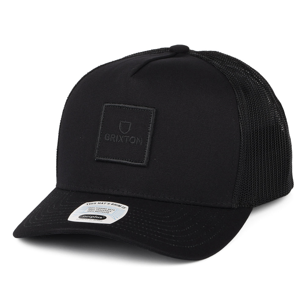 Casquette Trucker Alpha Block NetPlus MP noir sur noir BRIXTON