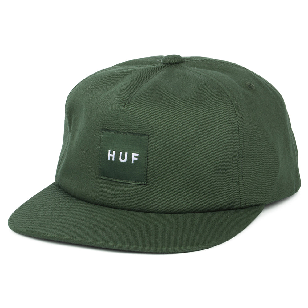 Casquette Snapback Non Structurée Box Logo vert foncé HUF