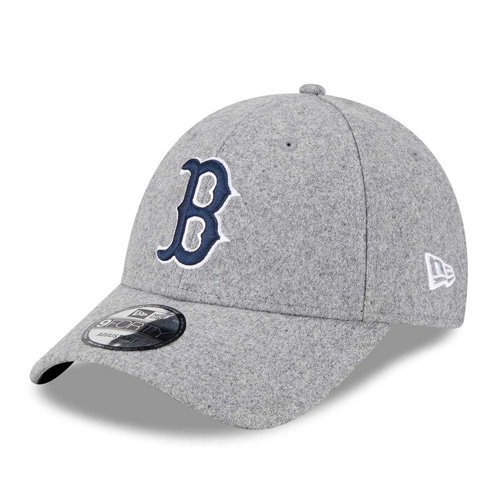 Casquette 9FORTY MLB Melton Wool Essential Boston Red Sox gris-bleu marine NEW ERA