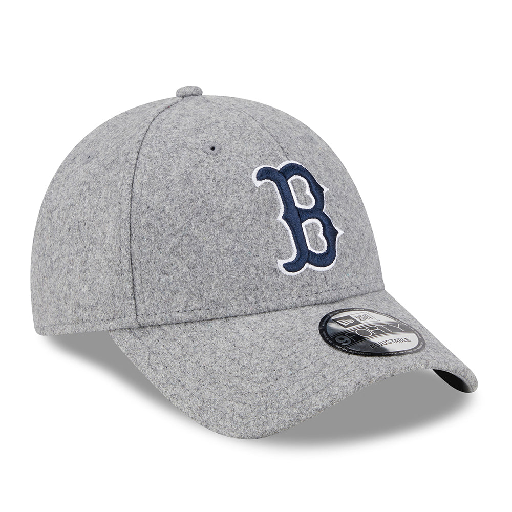 Casquette 9FORTY MLB Melton Wool Essential Boston Red Sox gris-bleu marine NEW ERA