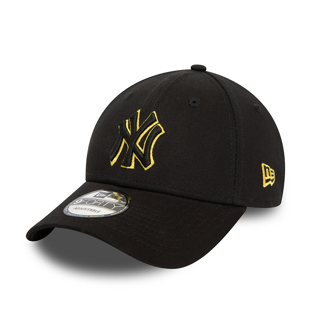 Casquette 9FORTY MLB Team Outline New York Yankees noir-jaune NEW ERA