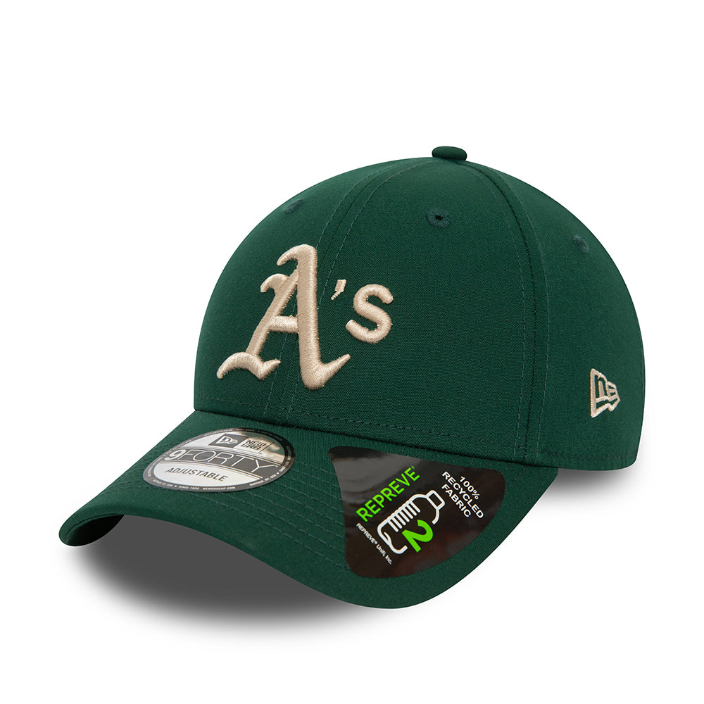 Casquette 9FORTY MLB Repreve Oakland Athletics vert foncé-pierre NEW ERA