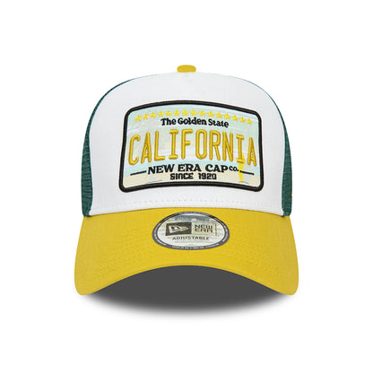 Casquette Trucker Patch A-Frame California blanc-jaune-vert foncé NEW ERA