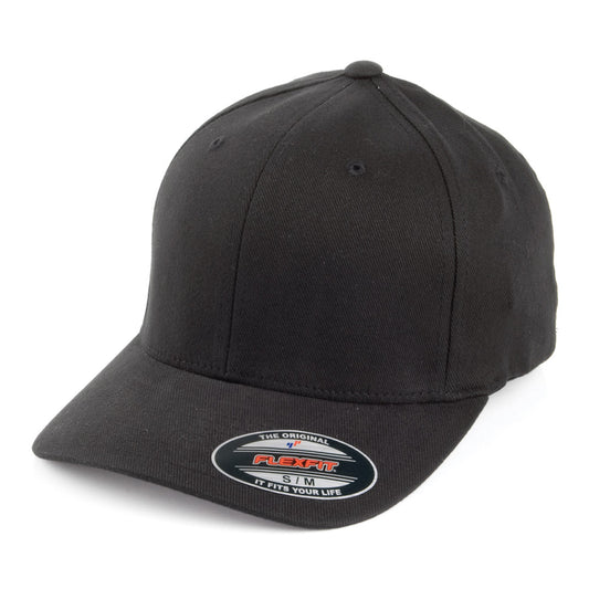 Casquette en Coton Sergé Brossé Mid-Pro noir FLEXFIT