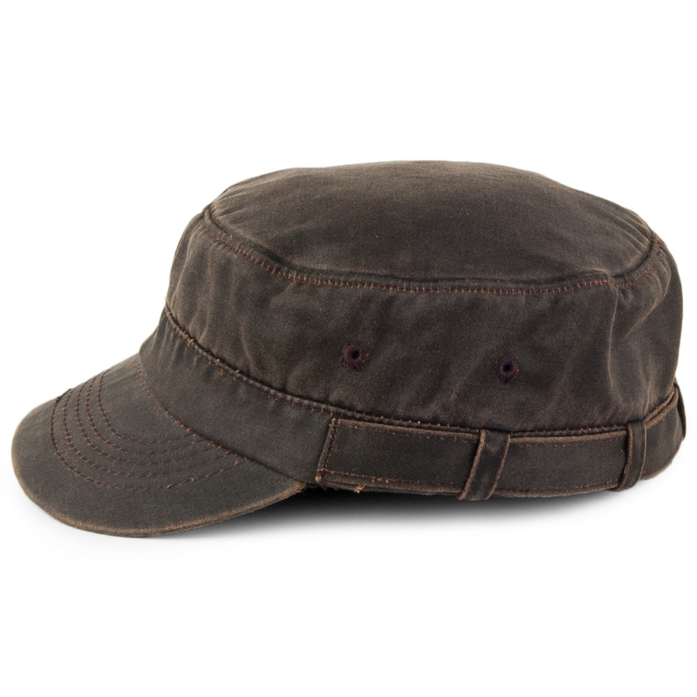 Casquette Militaire en Coton Effet Usé marron DORFMAN PACIFIC