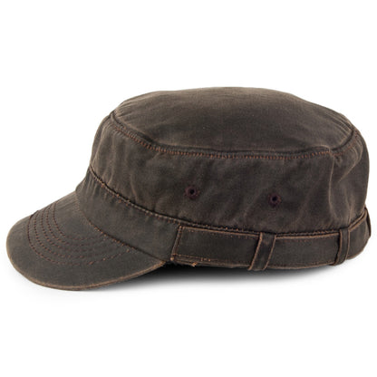 Casquette Militaire en Coton Effet Usé marron DORFMAN PACIFIC