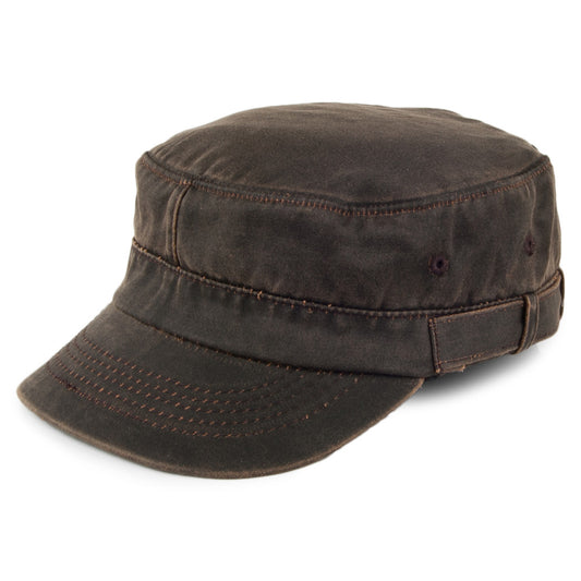 Casquette Militaire en Coton Effet Usé marron DORFMAN PACIFIC
