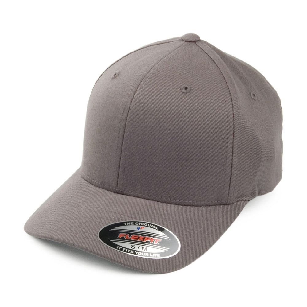 Casquette en Coton Sergé Brossé Mid-Pro gris FLEXFIT