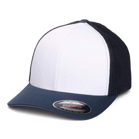 Casquette Trucker White Front bleu marine-blanc FLEXFIT