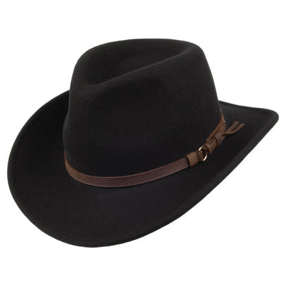 Chapeau Australien en Laine Déformable noir OLNEY