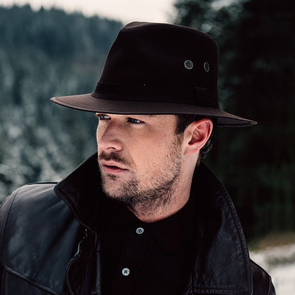 Chapeau Fedora en Coton Ciré Britannique Hydrofuge Drifter marron FAILSWORTH