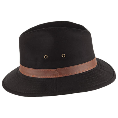 Chapeau Safari en Coton Hydrofuge noir DORFMAN PACIFIC
