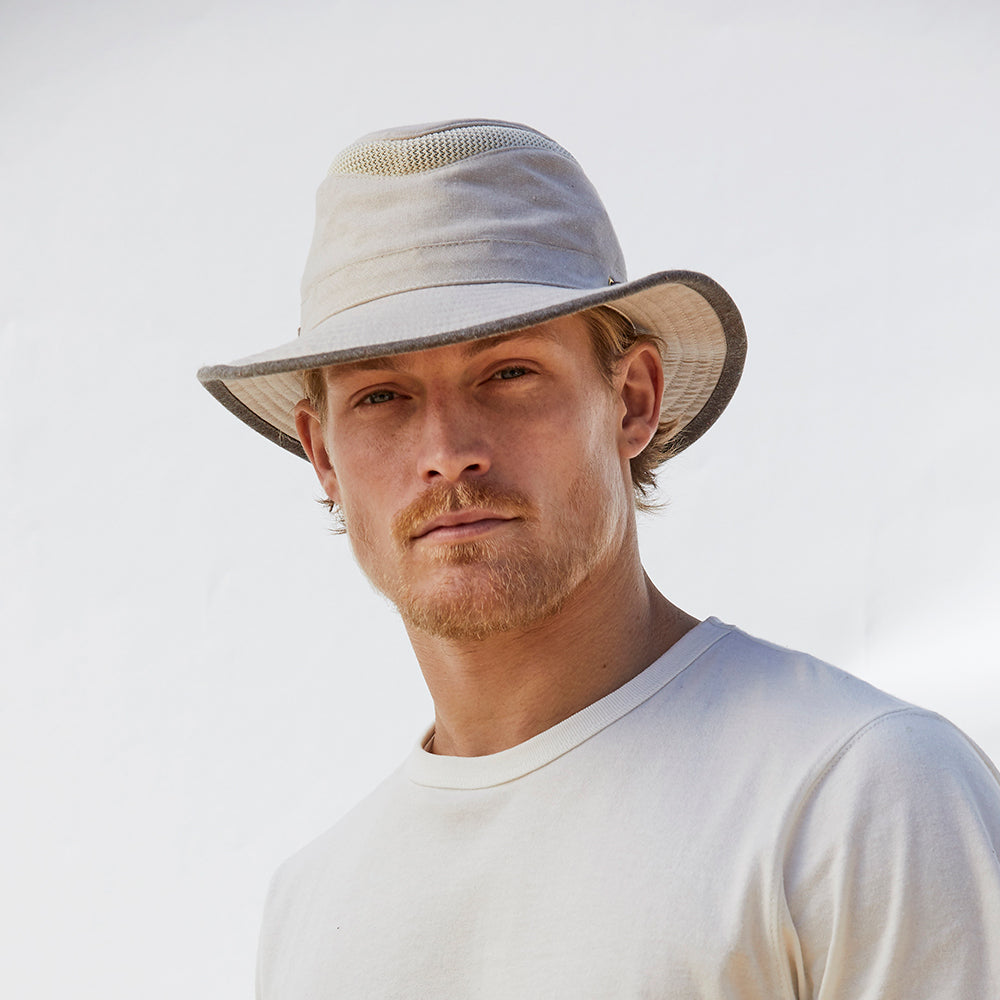Chapeau Été Pliable En Coton Et Chanvre TMH55 Mash Up sable-marron TILLEY