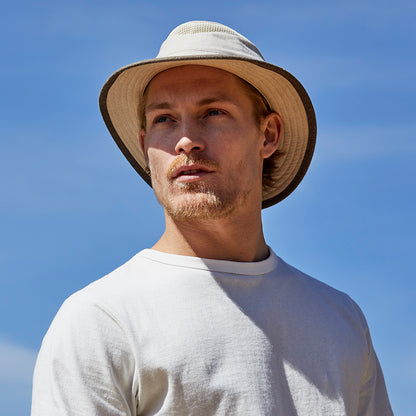 Chapeau Été Pliable En Coton Et Chanvre TMH55 Mash Up sable-marron TILLEY