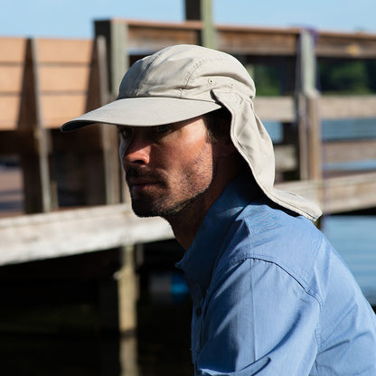 Casquette Saharienne à Rabat Amovible khaki DORFMAN PACIFIC