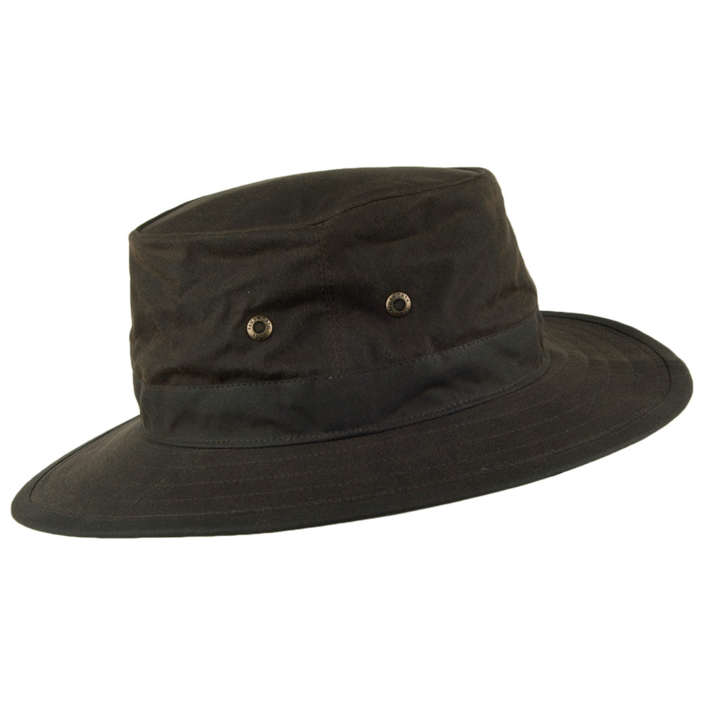 Chapeau Traveller en Coton Ciré Britannique olive FAILSWORTH