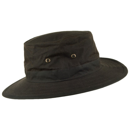 Chapeau Traveller en Coton Ciré Britannique olive FAILSWORTH