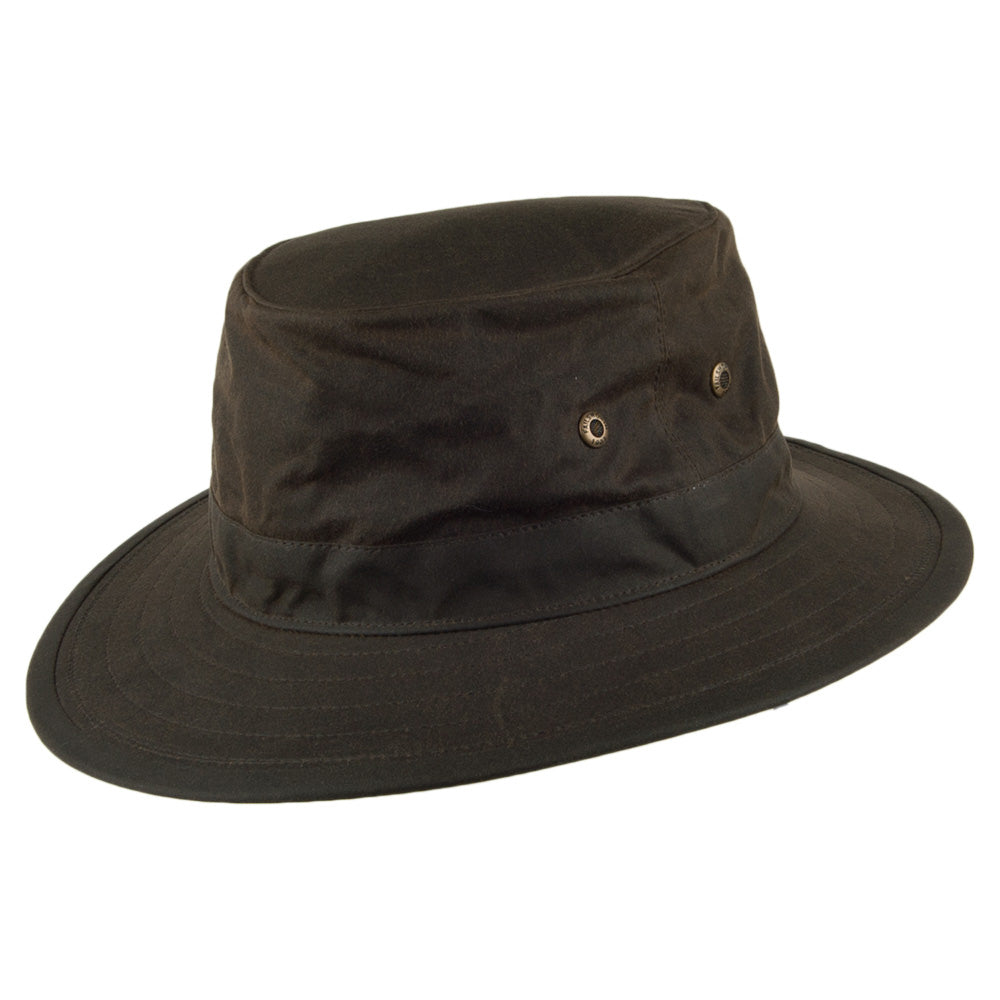 Chapeau Traveller en Coton Ciré Britannique olive FAILSWORTH